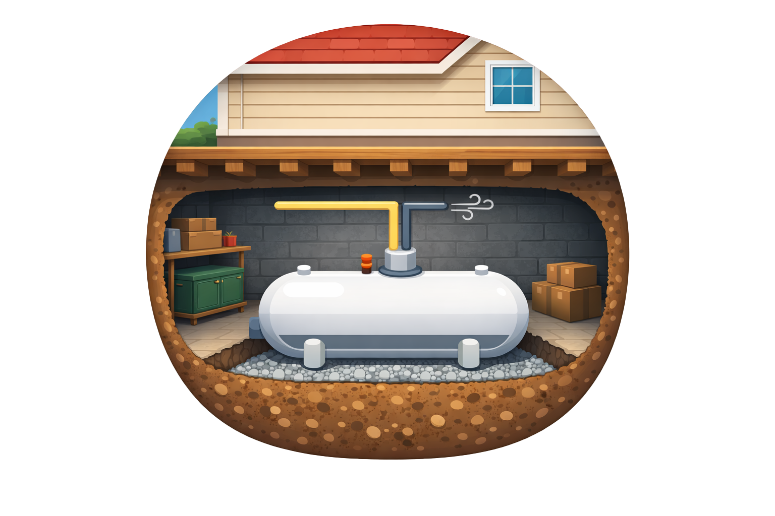 Cuve dans le sous-sol