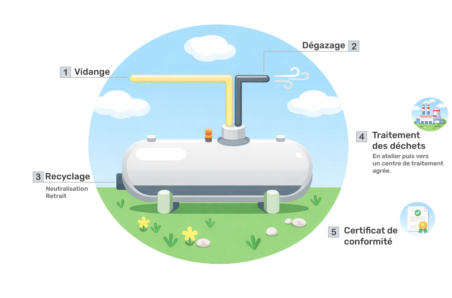 prestation dégazage neutralisation enlèvement cuve à fioul
